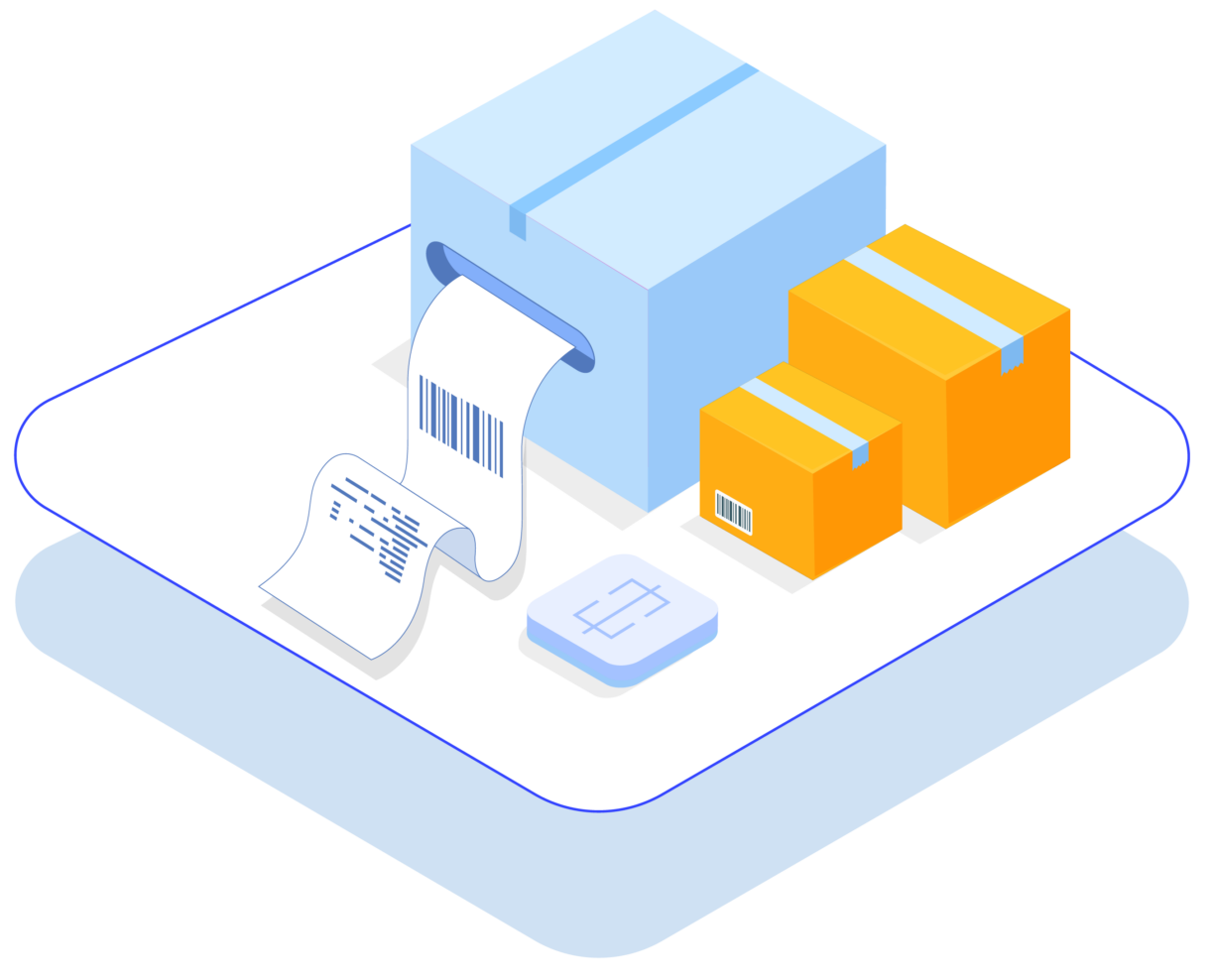 Barcode and scanner, print label