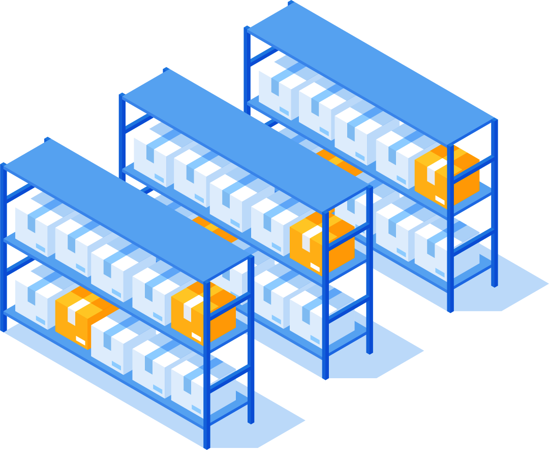 Barcode and scanner, Shelves