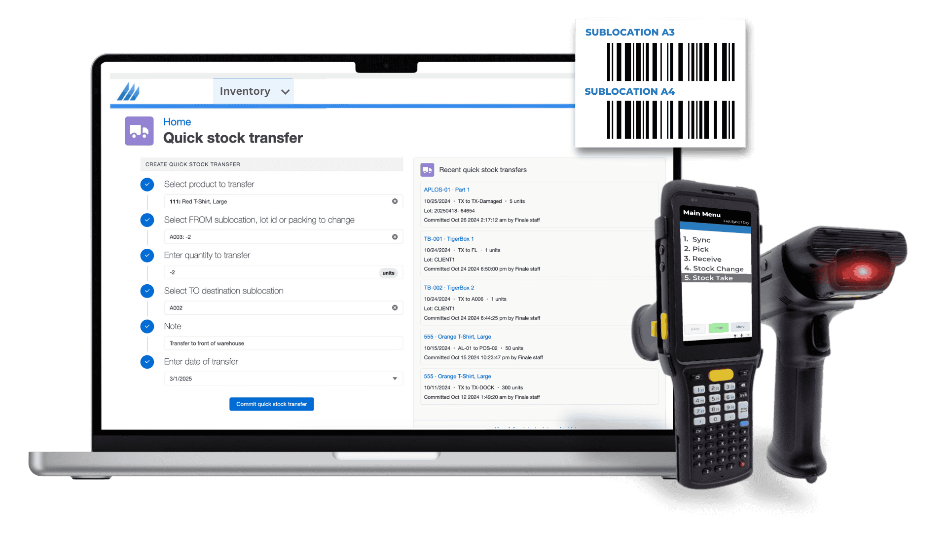 barcode scanner, stock transfer